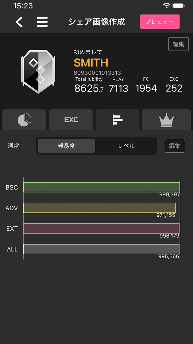 jubeat スコアツール プロフィール